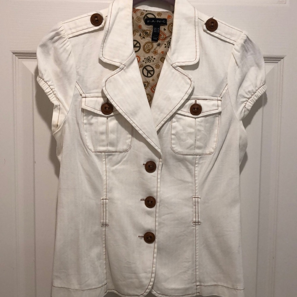 Tan/ beige short sleeve blazer